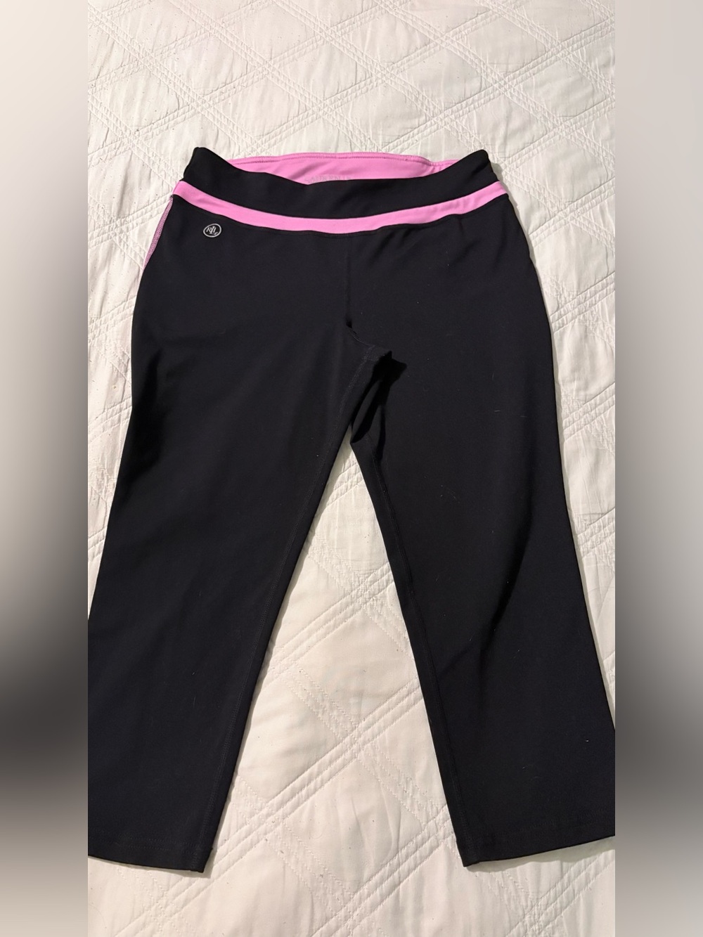 Ralph Lauren Black Leggings with Pink Waistband
